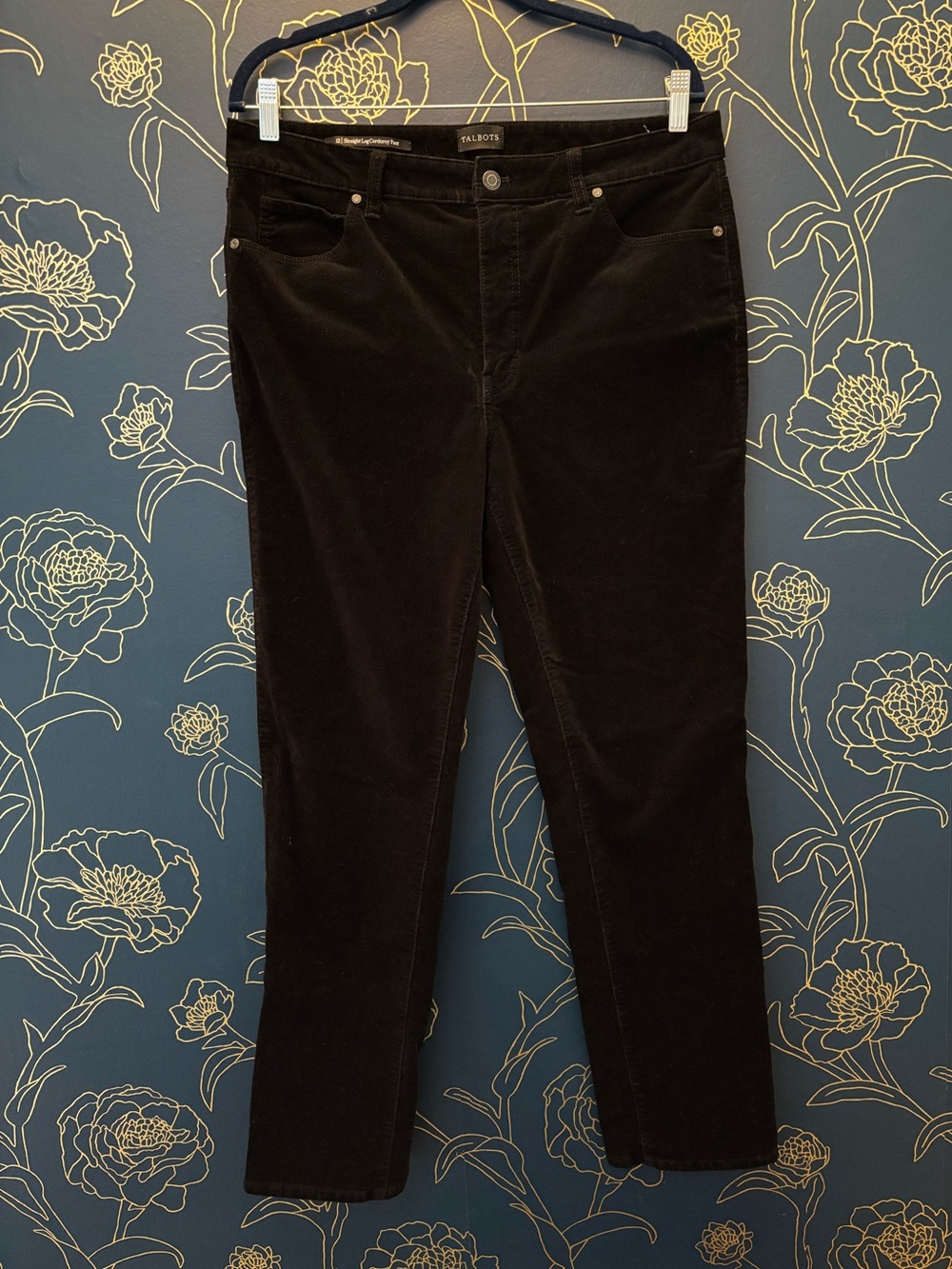 TALBOTS straight leg corduroy pant BLACK 12 fall winter